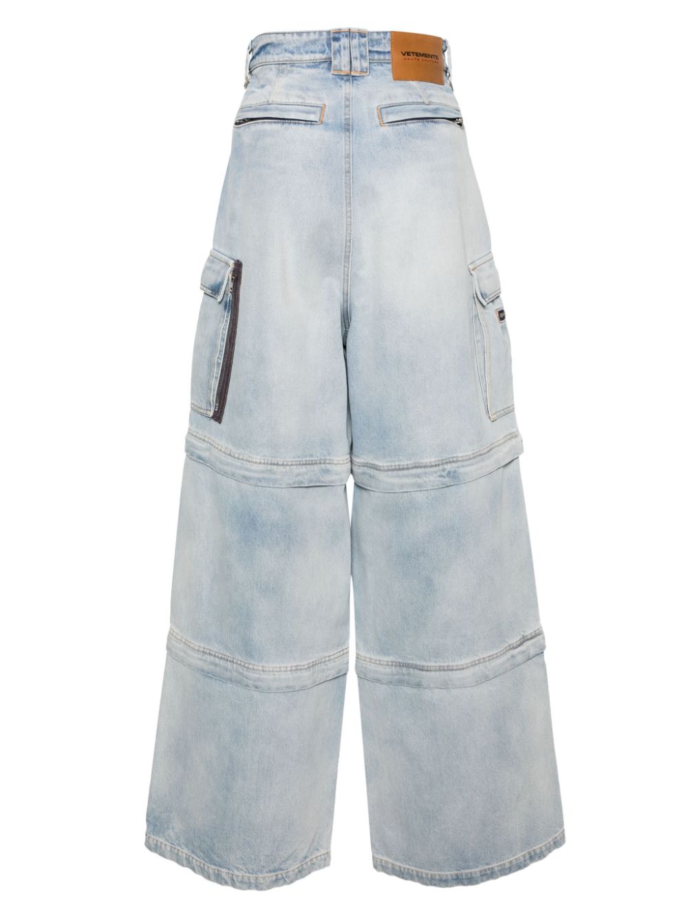 high-rise detachable wide-leg jeans