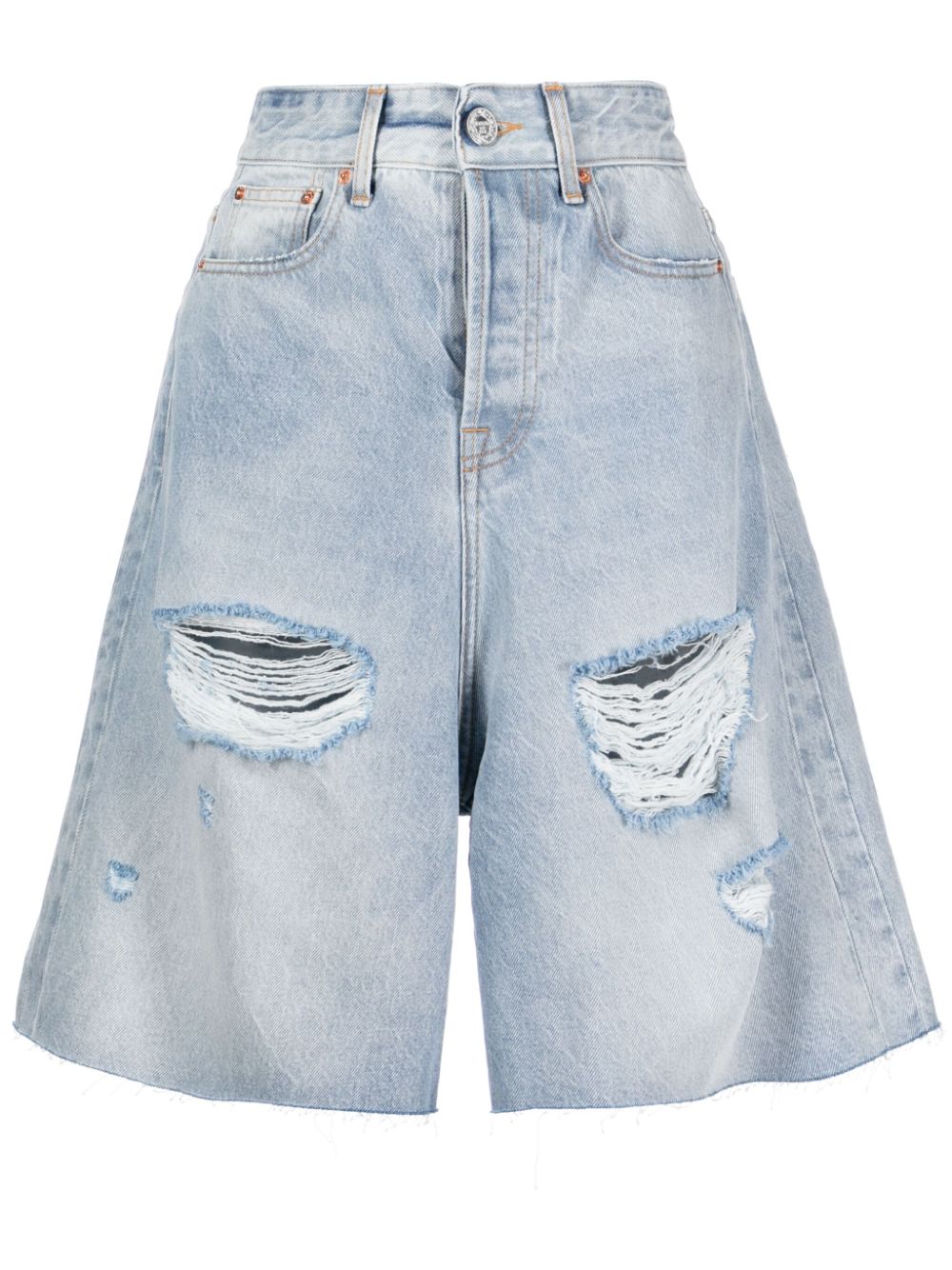 distressed cotton shorts