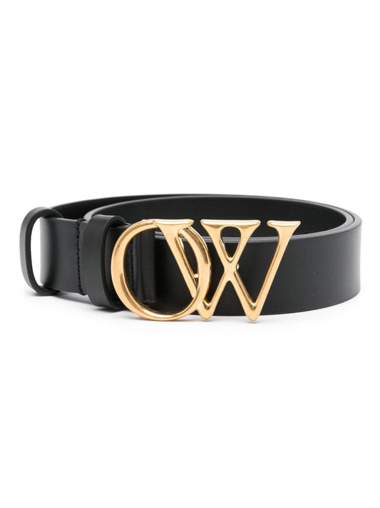 logo-lettering leather belt