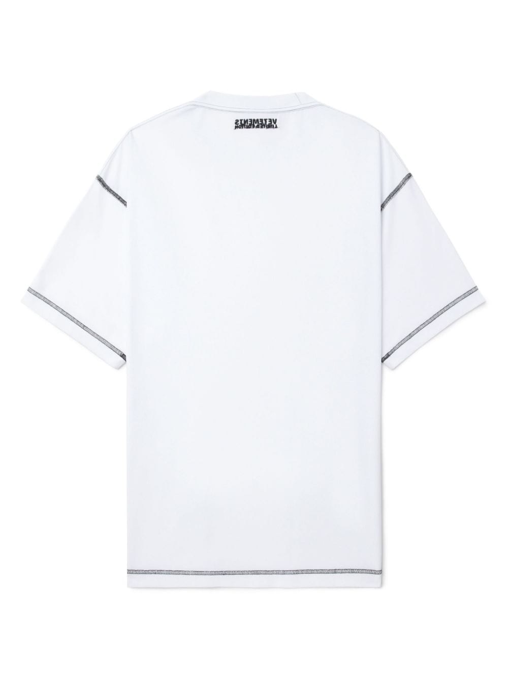 contrast-stitching cotton T-shirt