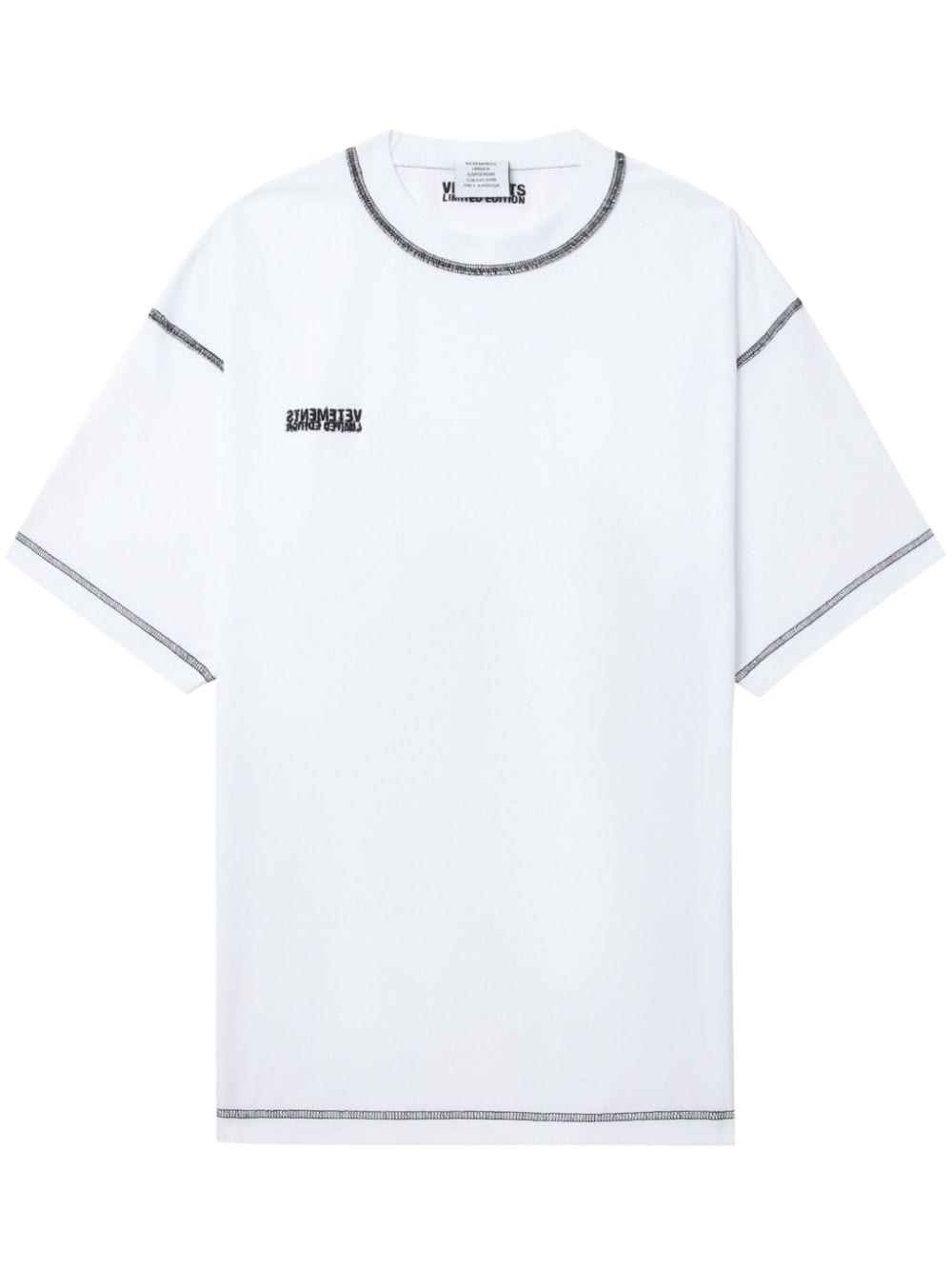 contrast-stitching cotton T-shirt