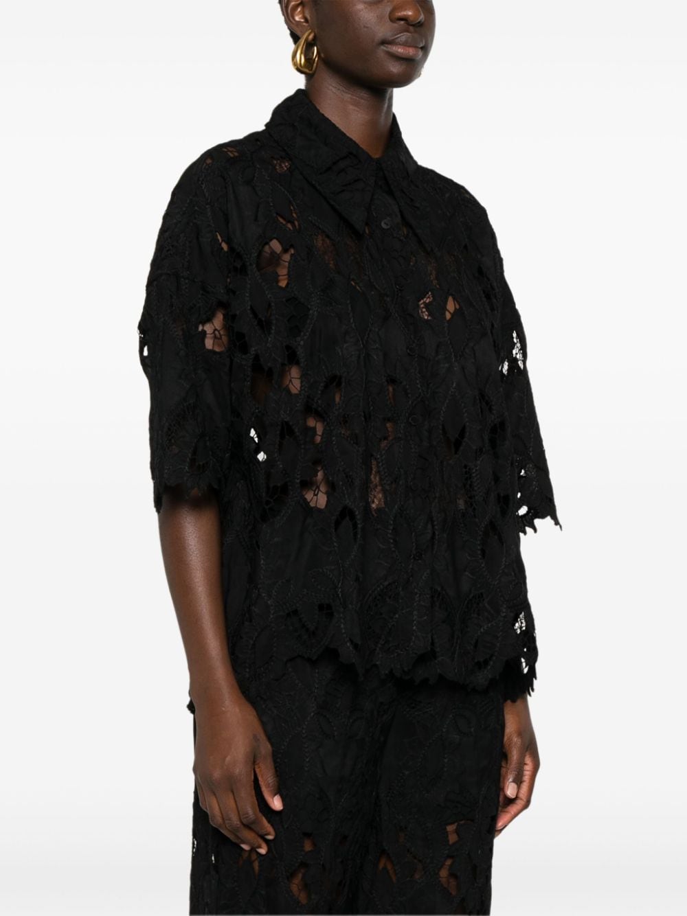 Charli guipure-lace shirt