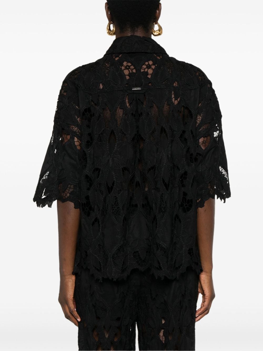 Charli guipure-lace shirt